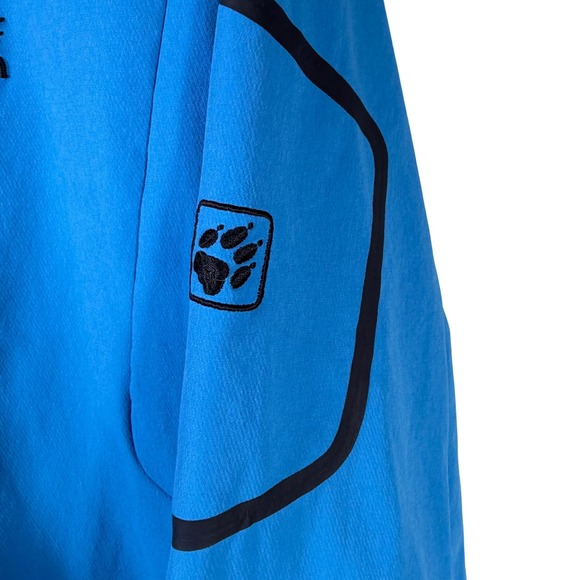 Jack Wolfskin Flex Shield Softshell Jacket Mens L Blue Stormlock Full Zip Hooded - Picture 6 of 16